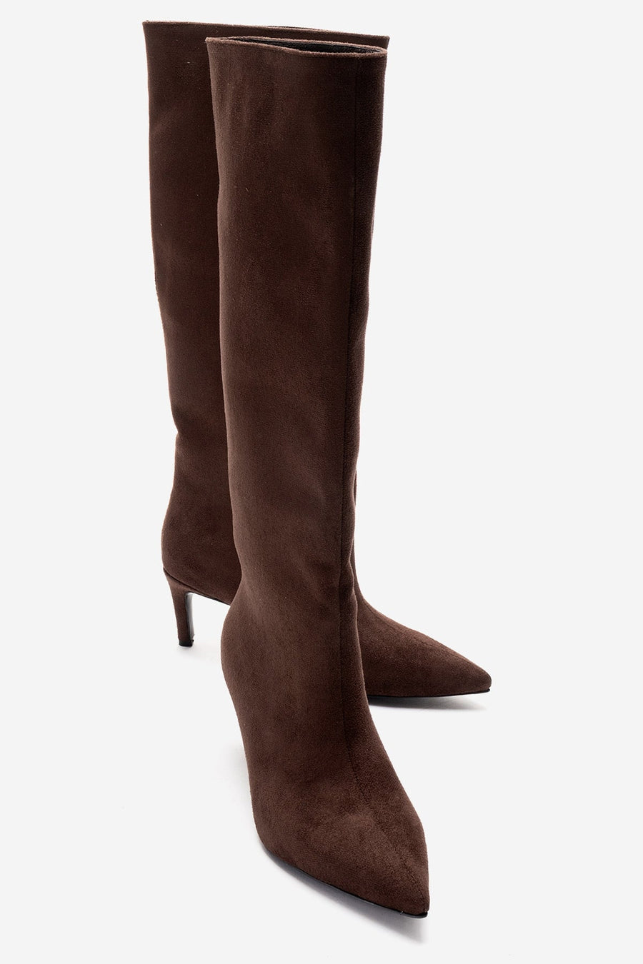 Camila - Brown Suede Stiletto Heel Boot