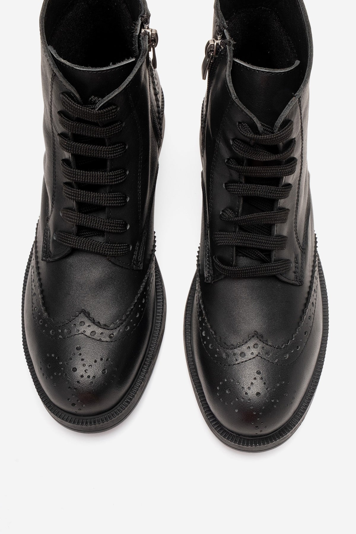 Nelvy - Black Genuine Leather Boot – side view showing leather, black, Vowalisse