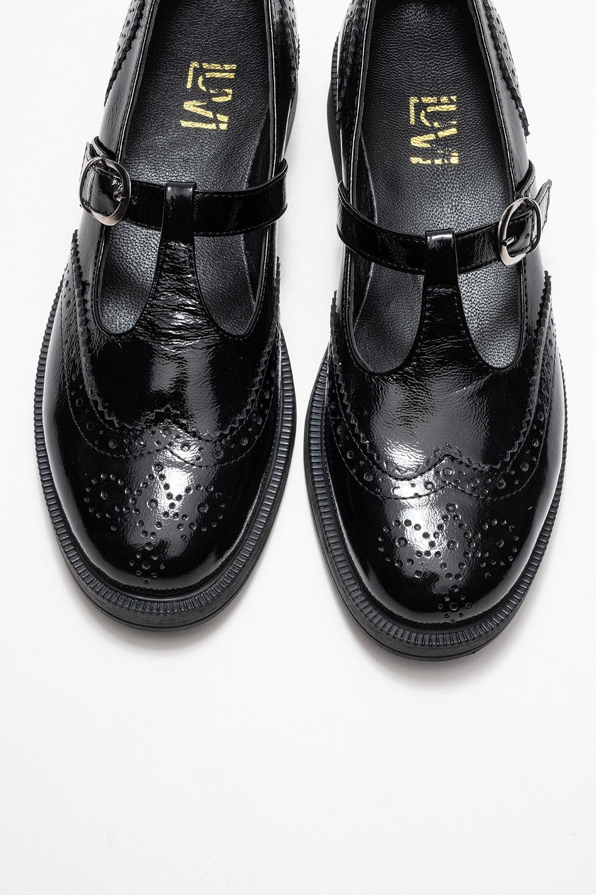 Dorian - Black Patent Genuine Leather Loafer – side view showing leather, black, Vowalisse