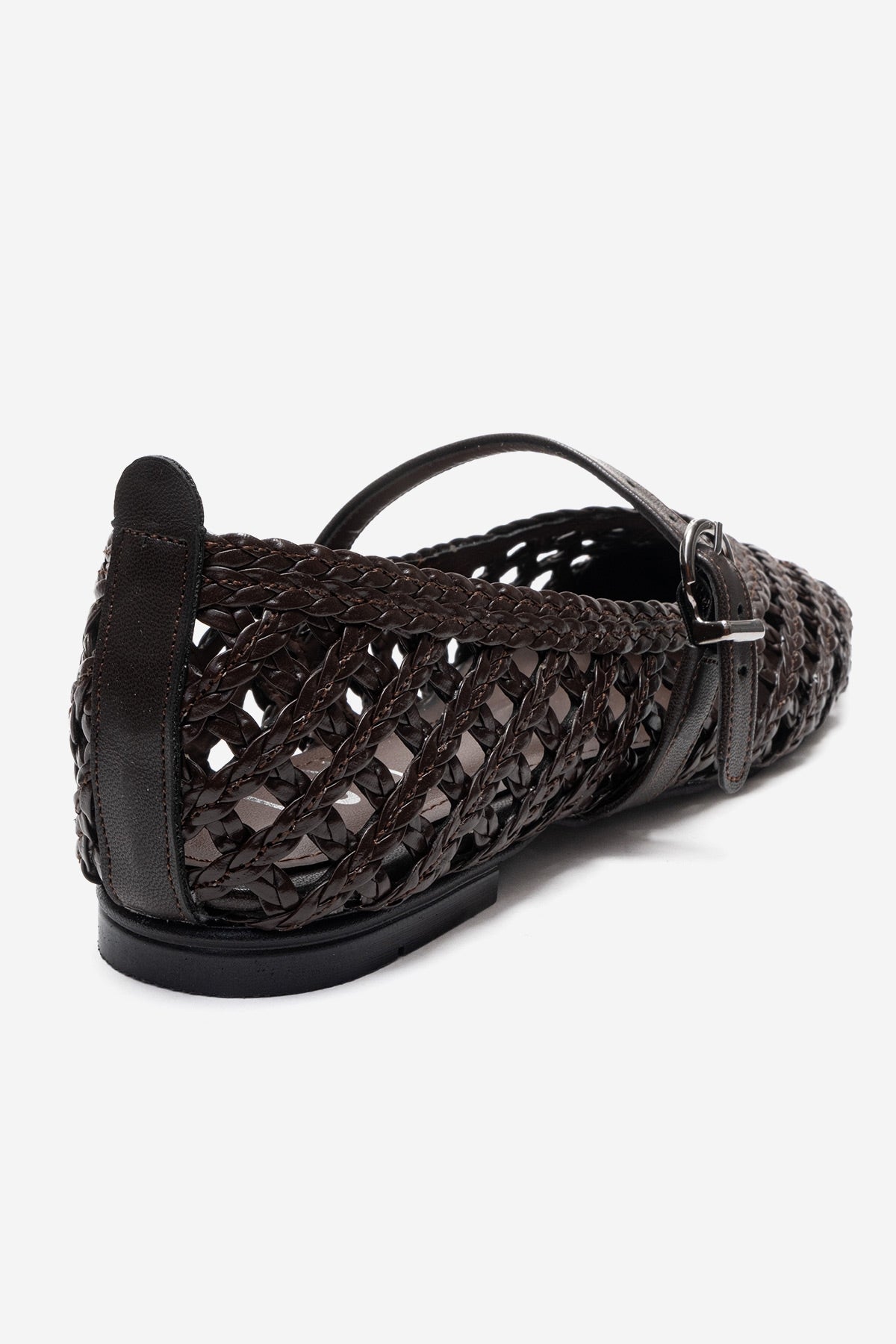 DOUX - Brown Genuine Leather Ballet Flat – back view showing leather, Vowalisse