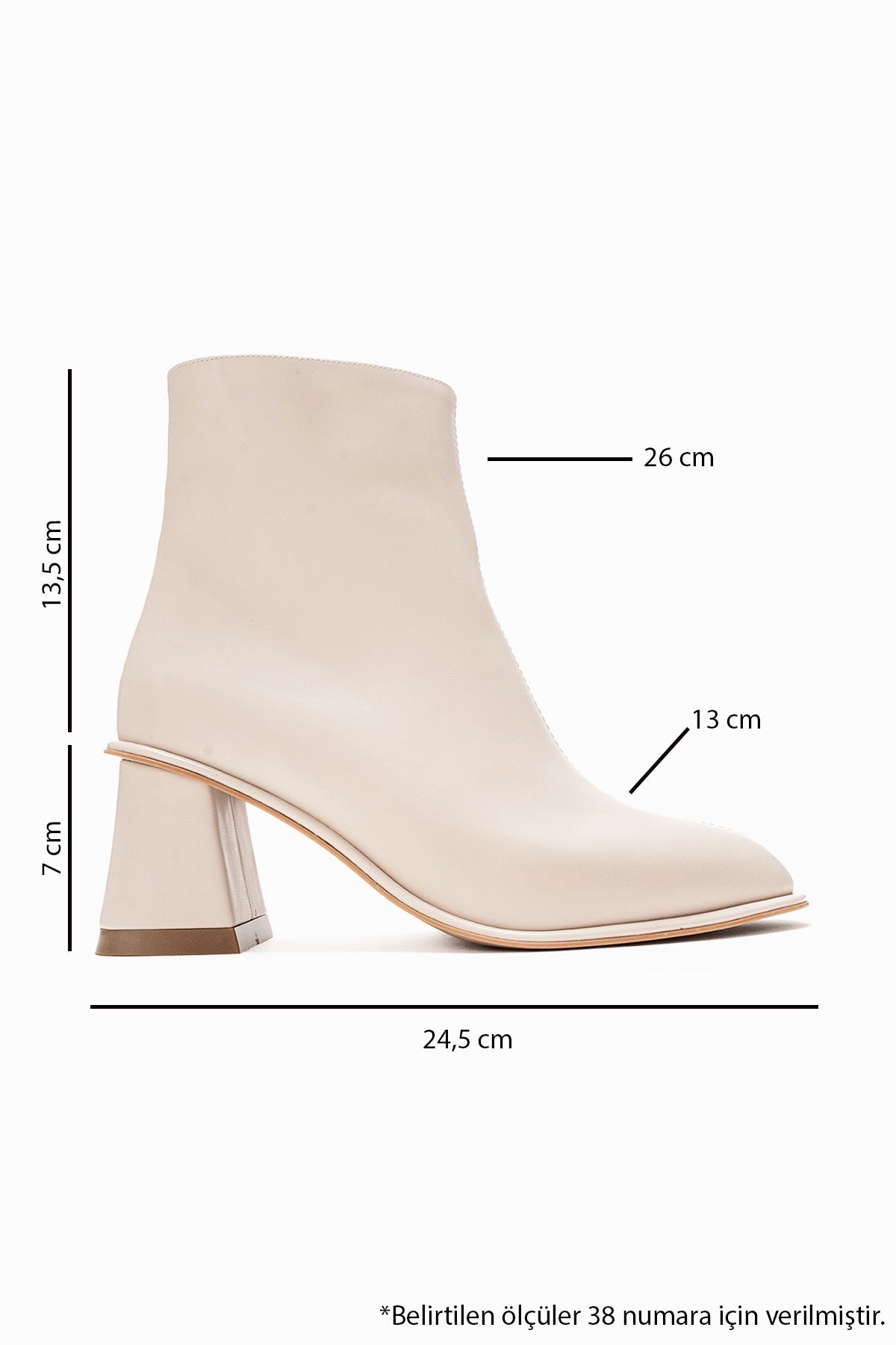 Alba - Off-White Genuine Leather Block Heel Boot – detail view showing leather, white, Vowalisse