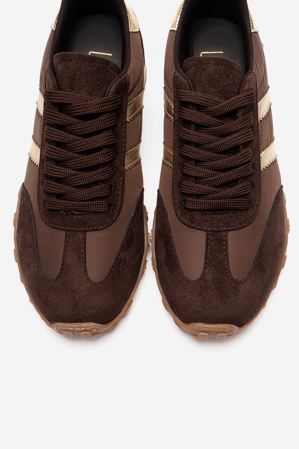 FLUX - Brown Suede Sneaker – side view showing leather, suede, Vowalisse