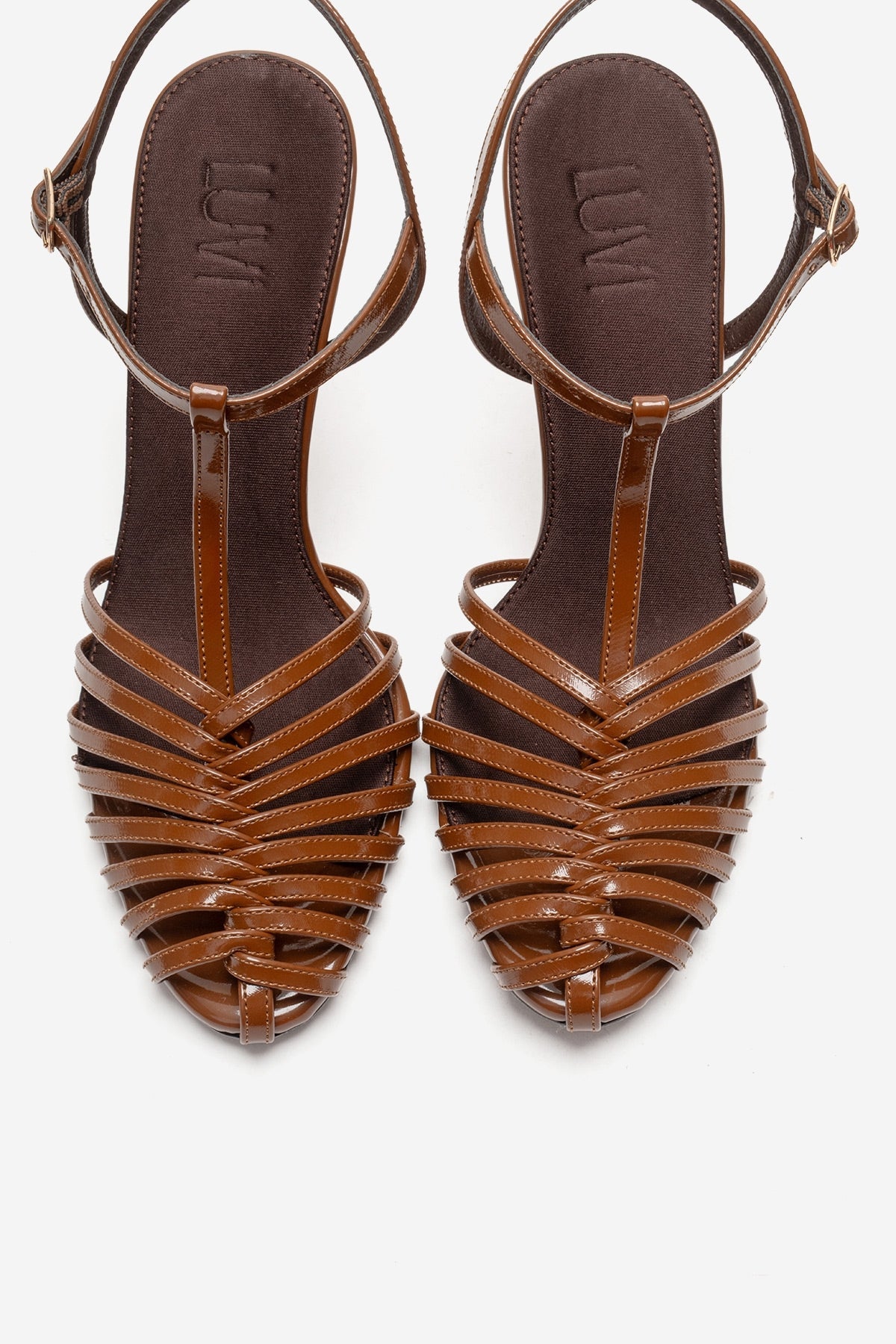 PASION - Cognac Stiletto Pump – side view showing leather, Vowalisse