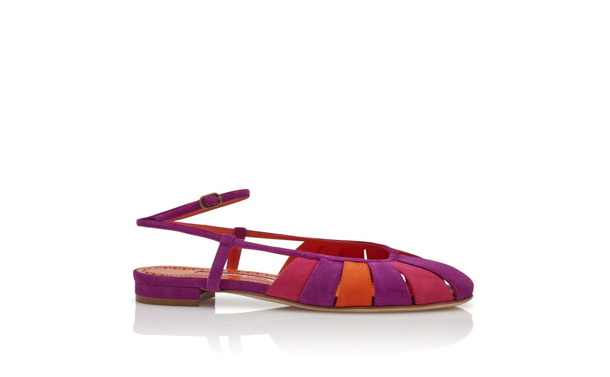 Lunette Rose Pink Ankle Strap Ankle-Strap Shoes – side profile showing pink ankle strap, round toe, suede, Vowalisse