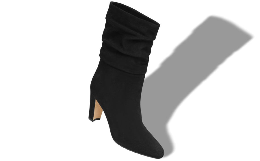 Juliette Grace Black Suede Mid-Calf Boots