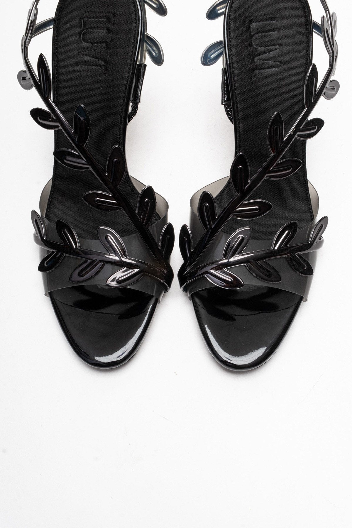 CARVELLI - Black Stiletto Pump – side view showing leather, black, Vowalisse