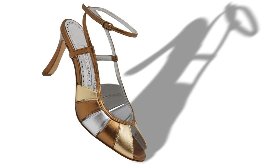 Cressida Pearl Gold Ankle Strap Ankle-Strap Shoes