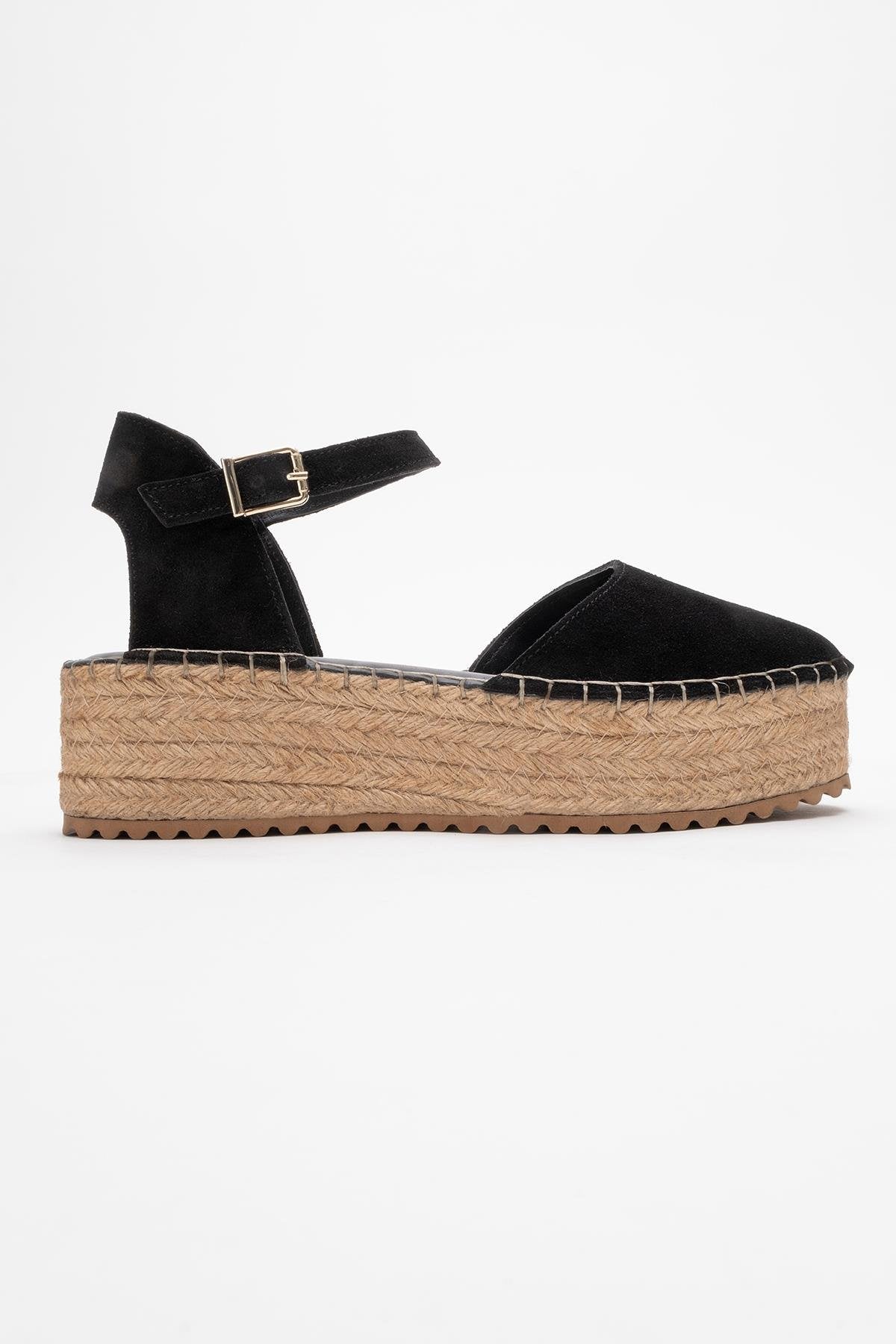 Viba - Black Suede Leather Espadrilles – back view showing leather, suede, black, Vowalisse