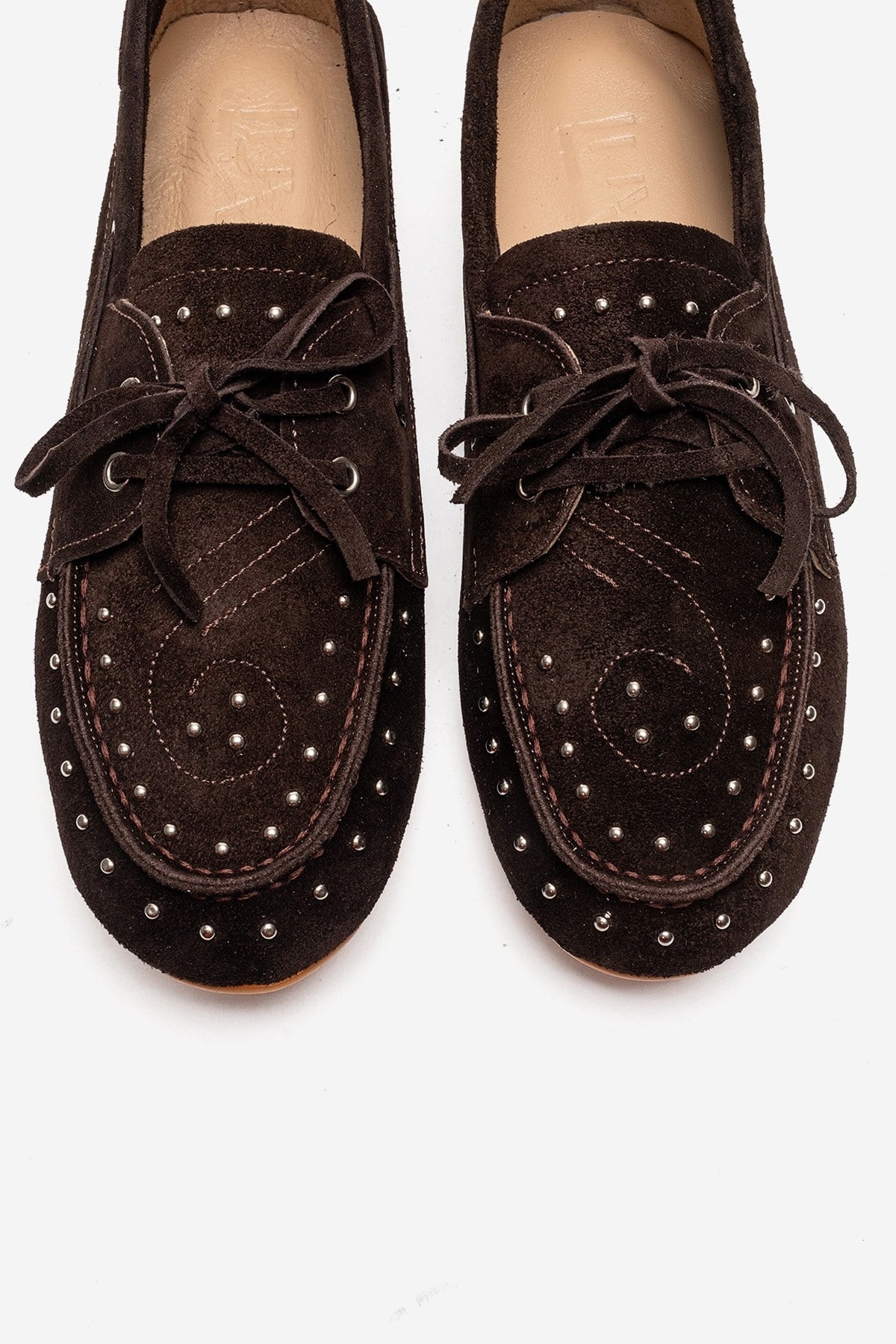 CUESTA - Brown Genuine Leather Loafer Shoe – side view showing leather, suede, Vowalisse