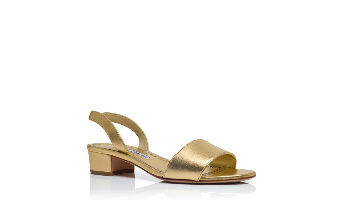 Elara Halo Gold Slingback Slingbacks – heel view showing gold slingback, nappa leather, Vowalisse