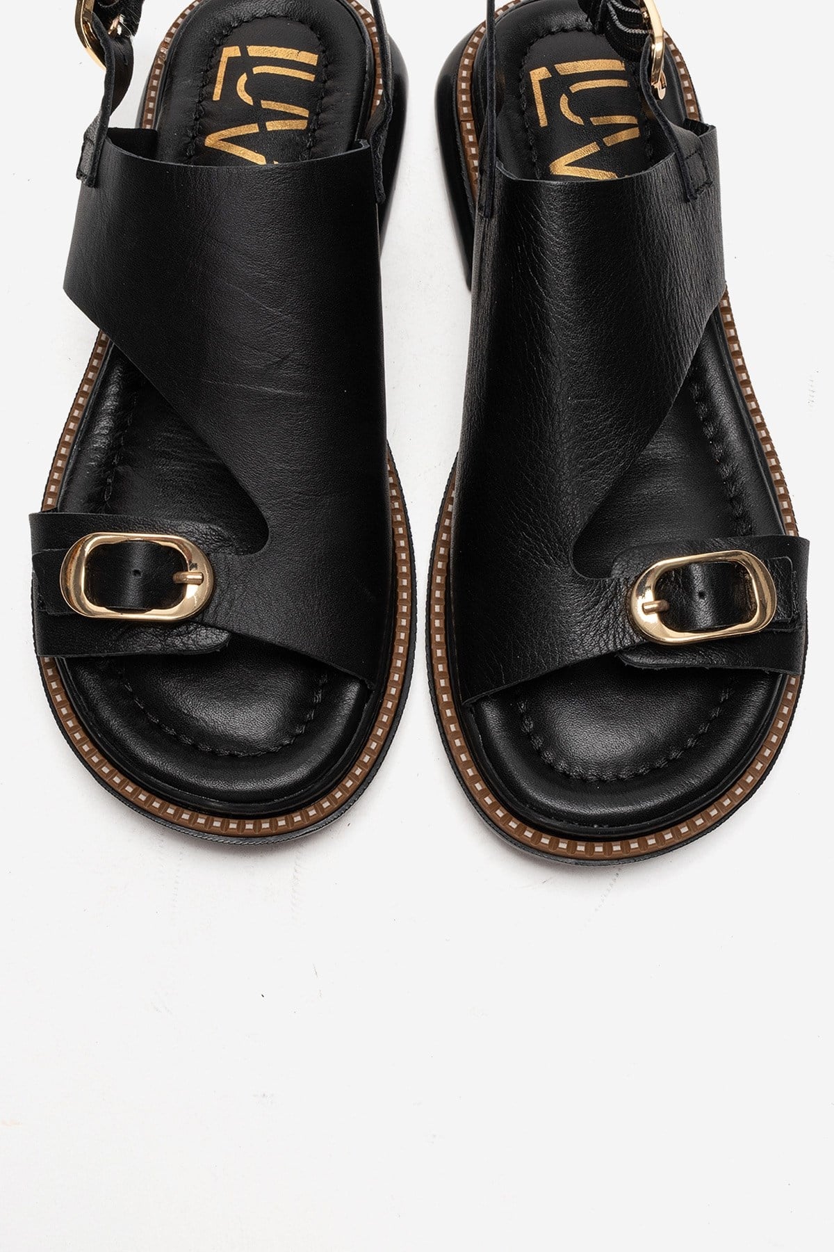 CRUEL - Black Genuine Leather Sandal – side view showing leather, black, Vowalisse