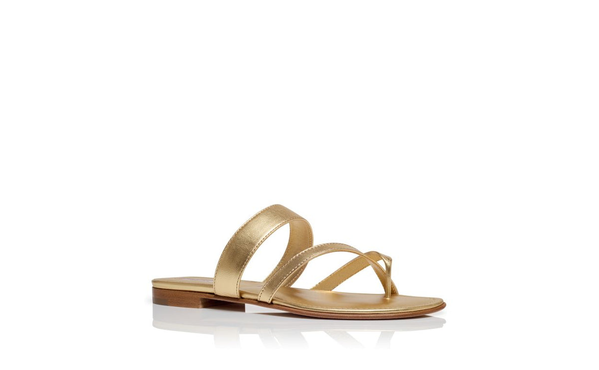 Ophelia Lace Gold Crossover Mules – top view showing gold crossover, open toe, nappa leather, Vowalisse