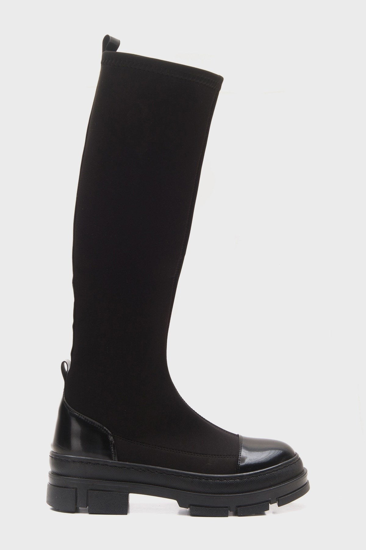 Bella Black Scuba Boot – product view 9 showing leather, black, Vowalisse