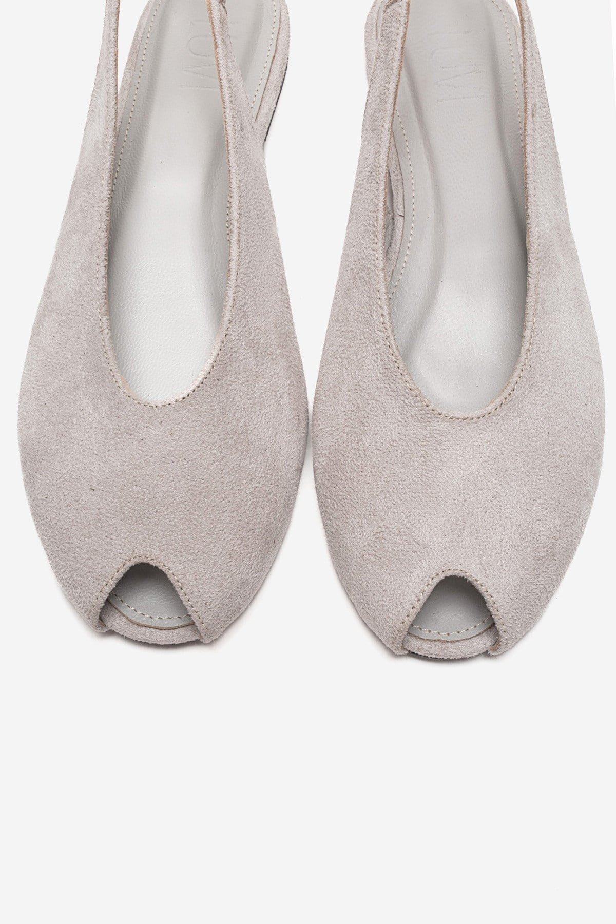SERINA - Off-White Genuine Leather Sandal – side view showing leather, suede, white, Vowalisse