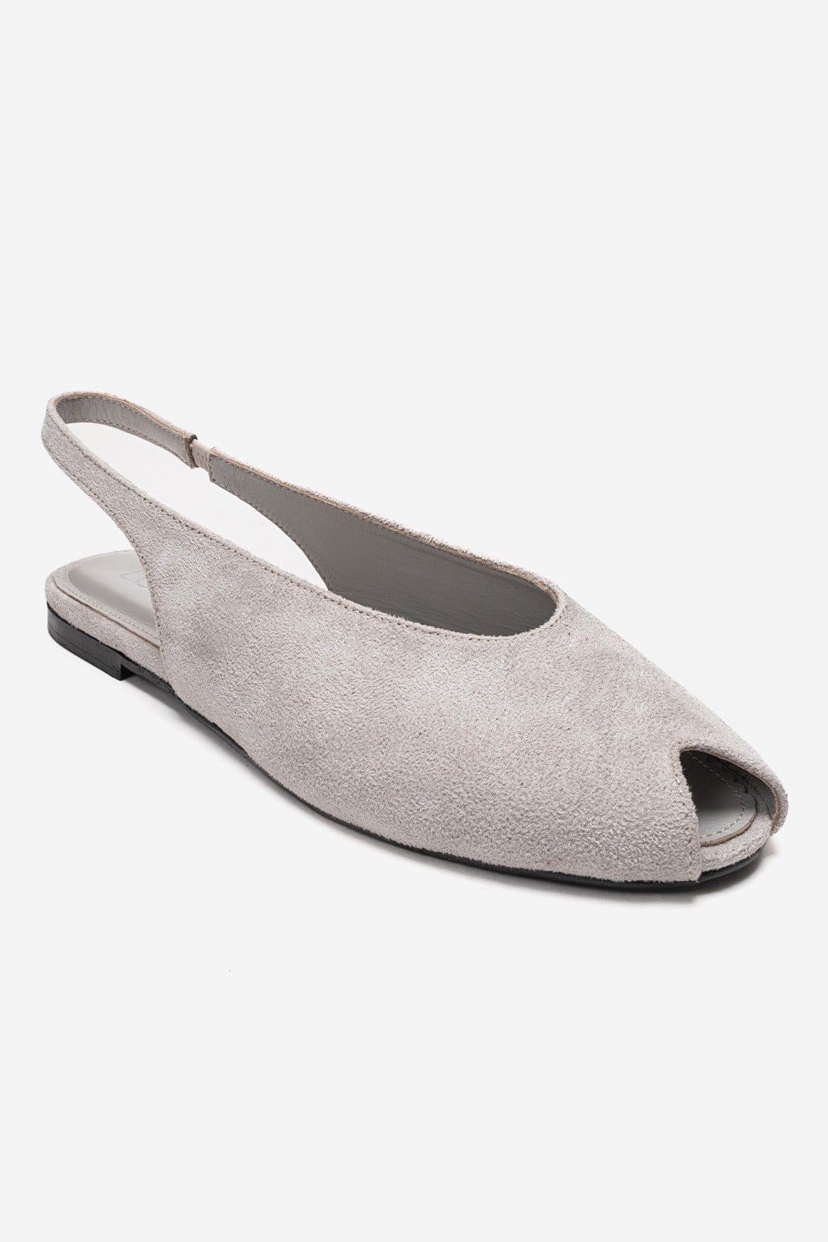 SERINA - Off-White Genuine Leather Sandal – detail view showing leather, suede, white, Vowalisse