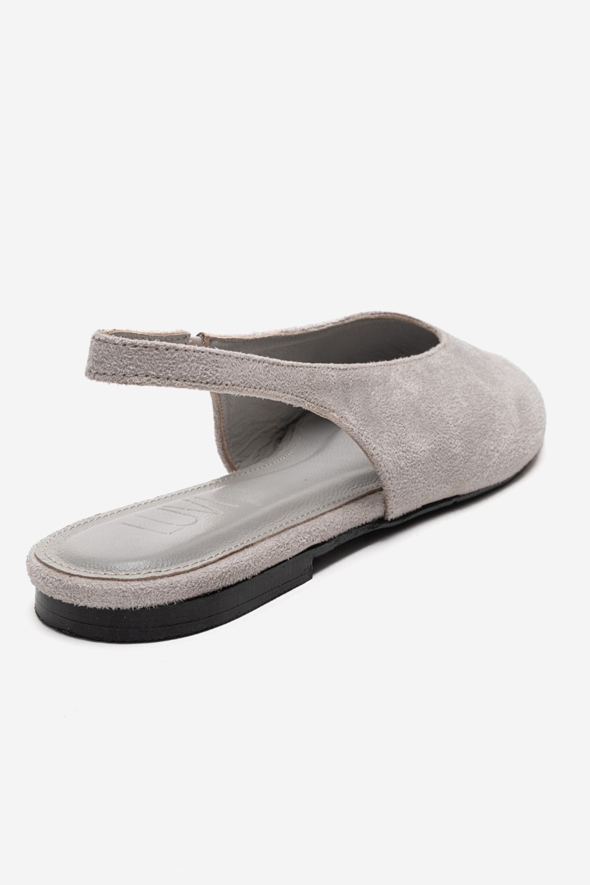 SERINA - Off-White Genuine Leather Sandal – back view showing leather, suede, white, Vowalisse