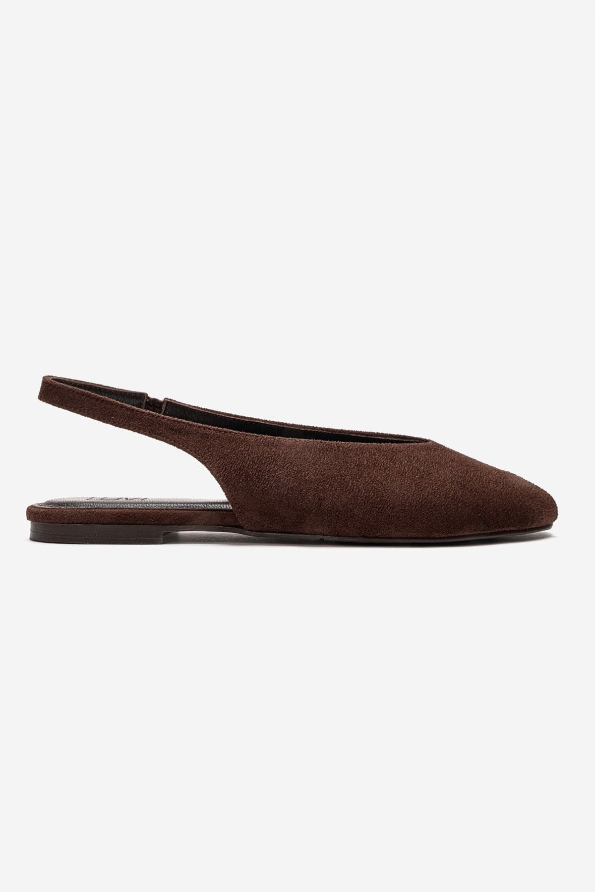 SERINA - Brown Genuine Leather Sandal – heel view showing leather, suede, Vowalisse
