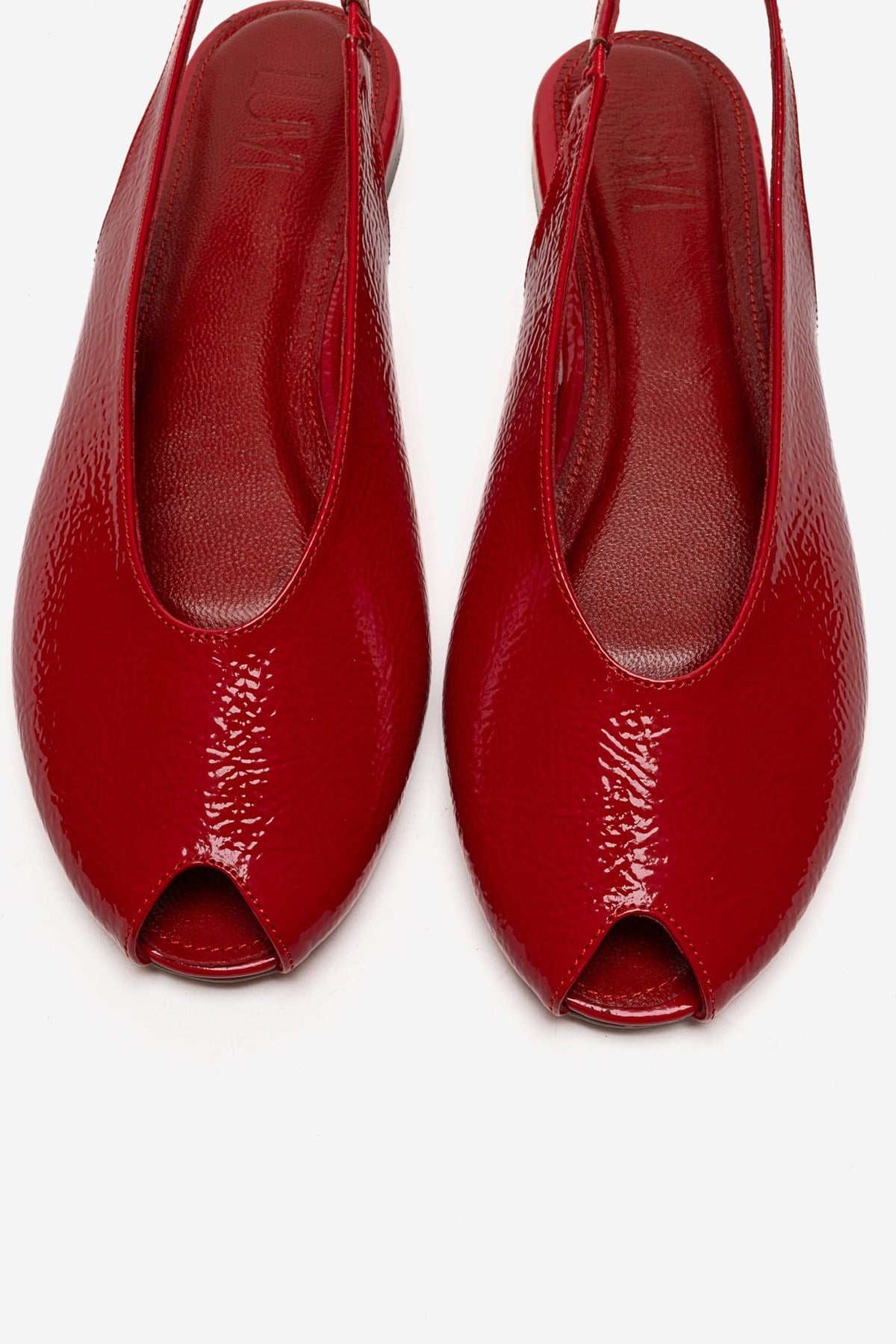 SERINA - Red Genuine Leather Sandal – side view showing leather, red, Vowalisse