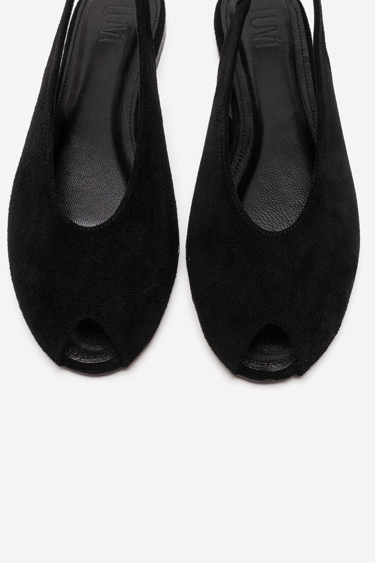 SERINA - Black Genuine Leather Sandal – side view showing leather, suede, black, Vowalisse