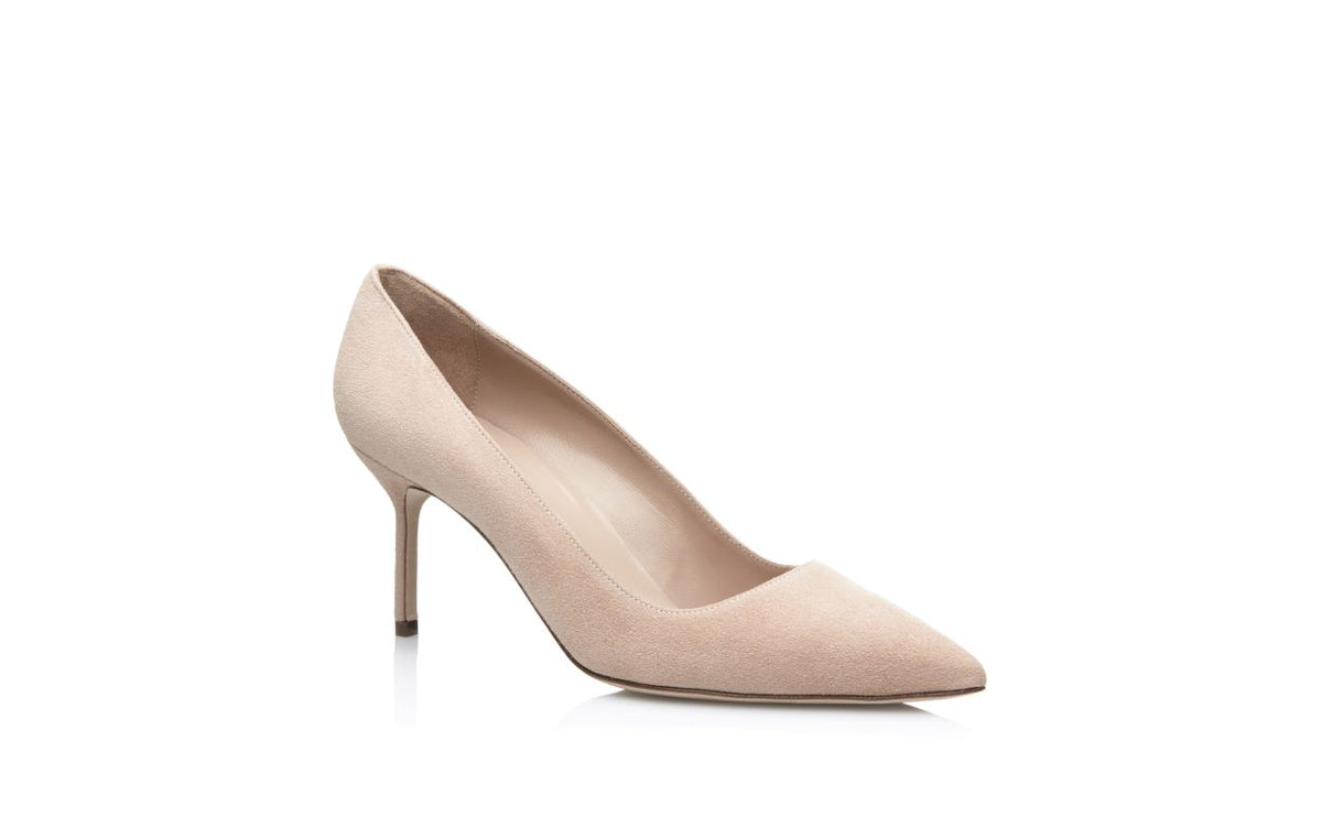 Marcella Dream Neutral Pointed Toe Pumps – top view showing neutral pointed toe, suede, Vowalisse