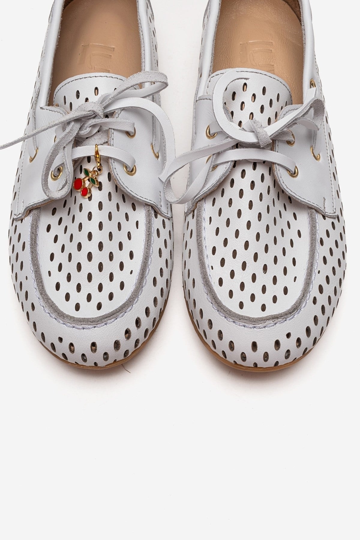 STEVO - White Genuine Leather Lace-Up Loafer – side view showing lace, leather, white, Vowalisse