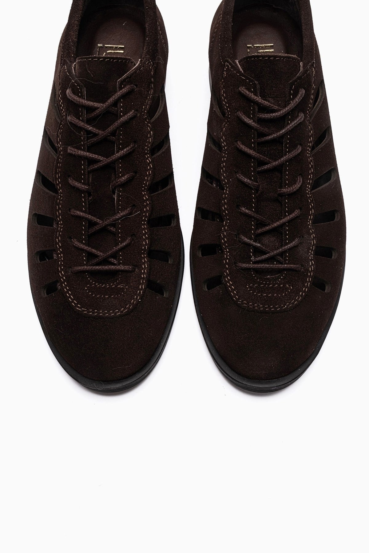 ASTRON - Brown Suede Genuine Leather Casual Shoe – side view showing leather, suede, Vowalisse