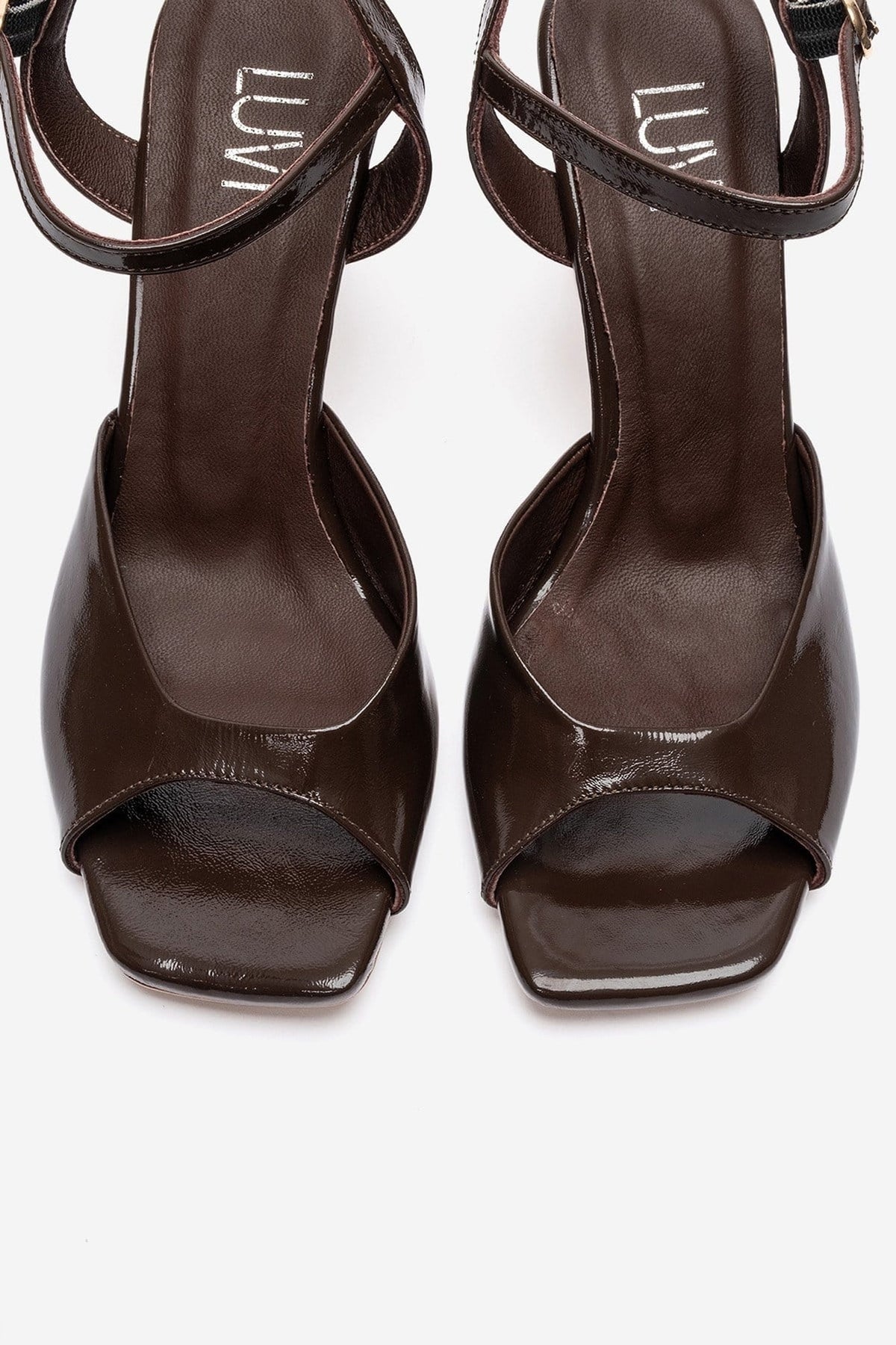 ELVIA - Brown Genuine Leather Stiletto Pump – side view showing leather, Vowalisse