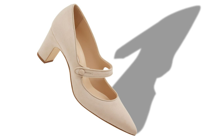 Camellia Shine Neutral Pointed Toe Mary Jane Shoes