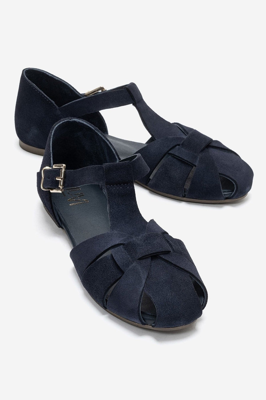 ALINA - Navy Genuine Leather Sandal