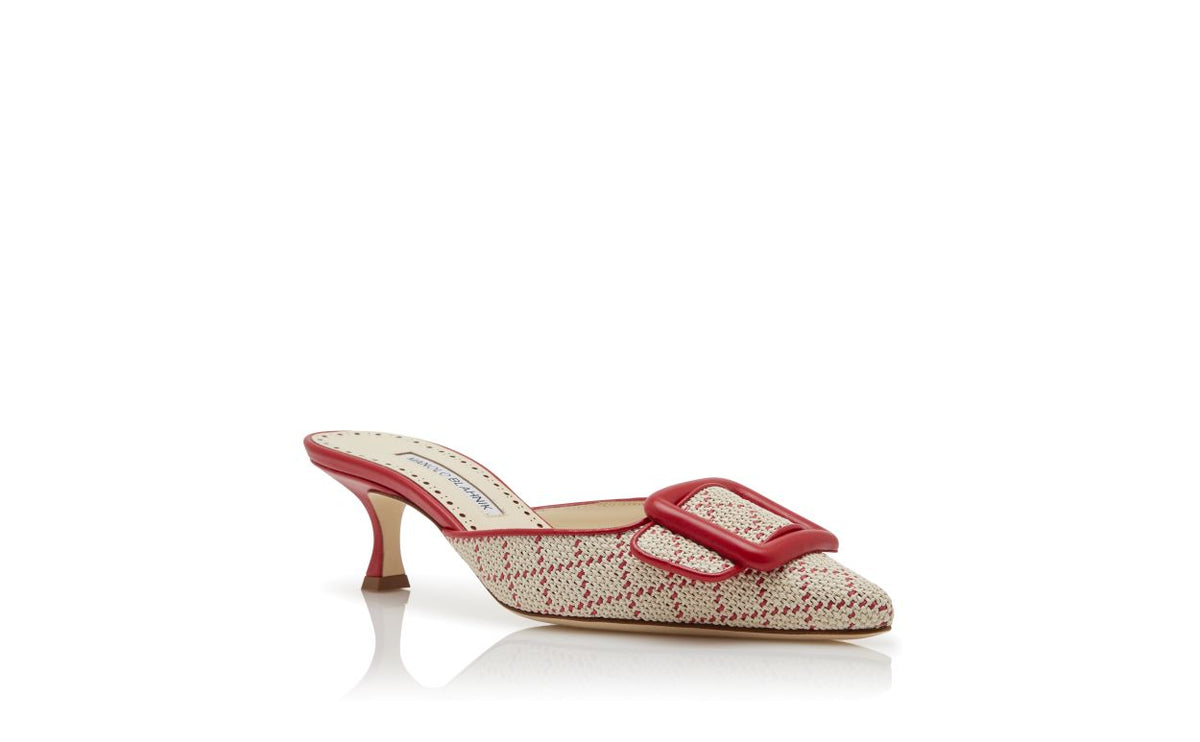 Adriana Lace Neutral Pointed Toe Mules – top view showing neutral pointed toe, nappa leather, raffia, Vowalisse