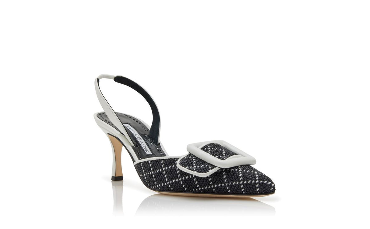 Alessia Lace Black Slingback Slingbacks – top view showing black slingback, pointed toe, nappa leather, raffia, Vowalisse