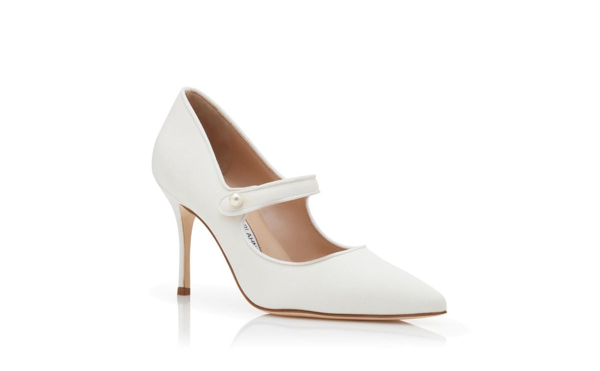 Anastasia Dream White Pointed Toe Mary Jane Shoes – top view showing white pointed toe, Vowalisse
