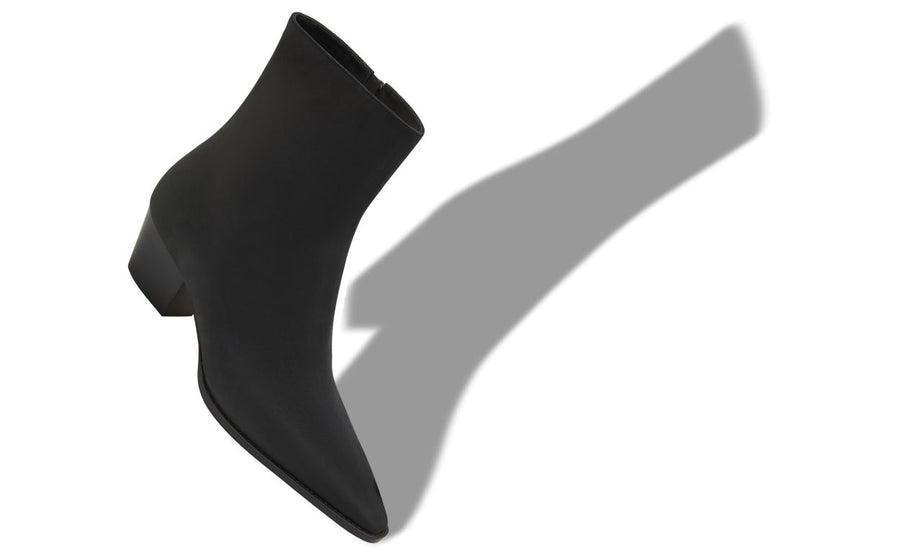 Clarisse Halo Black Pointed Toe Ankle Boots