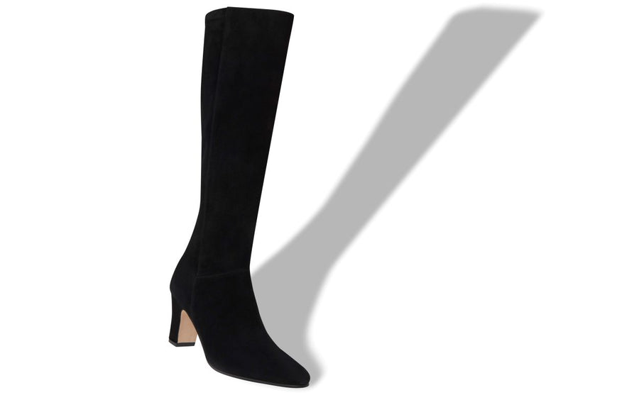 Alessia Dream Black Almond Toe Knee-High Boots