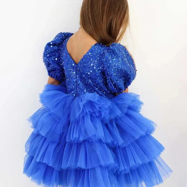 Aneta Blue Baby Girl Christening baby girl first birthday dress, additional product image 3 by Vowalisse