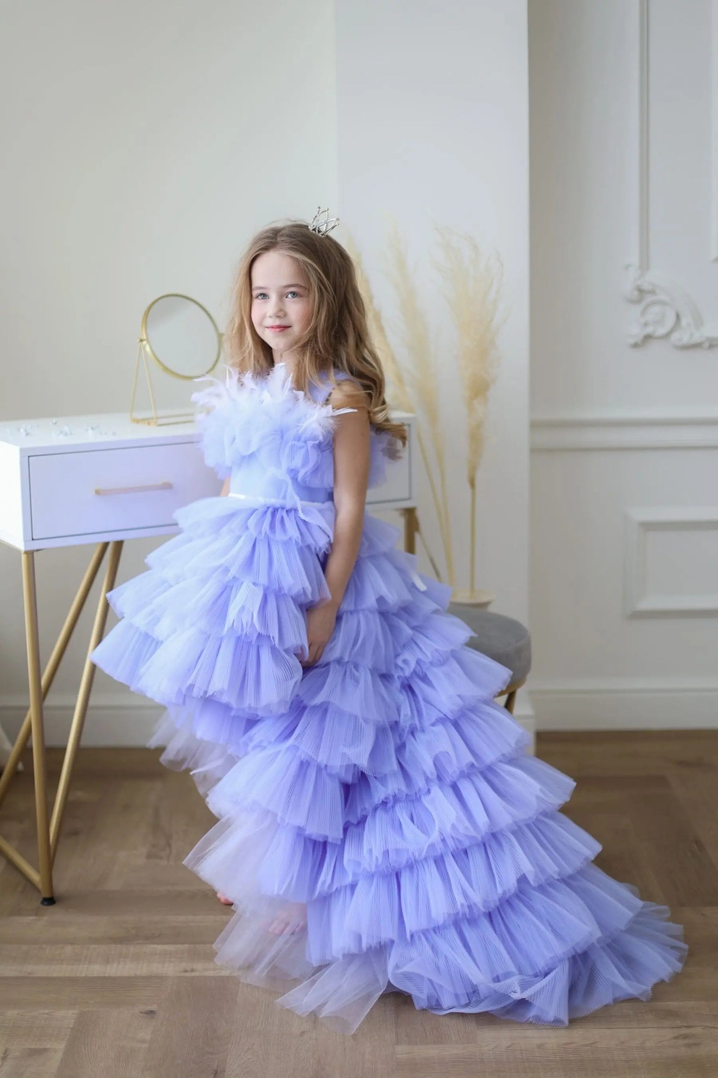 Alana Lavender Mermaid Birthday Dress For Girls, baby girl first birthday dress, main product image by Vowalisse