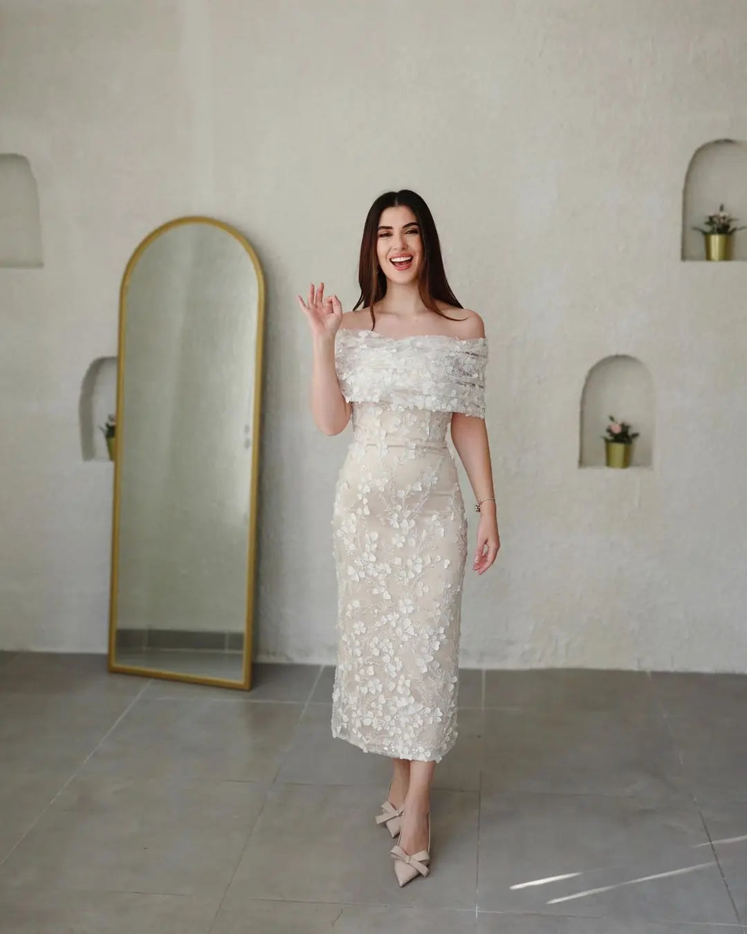 Aria Satin Maxi Dress VOWALISSE bridal shoes – view 1
