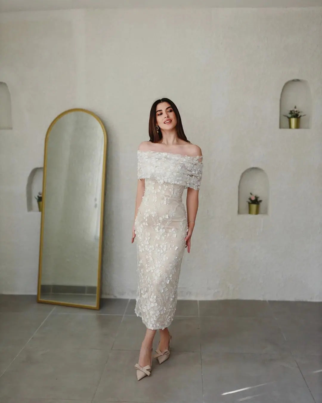 Aria Satin Maxi Dress VOWALISSE bridal shoes – view 8