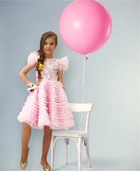 Blossom Pink Flower Girl Birthday baby girl first birthday dress, additional product image 2 by Vowalisse