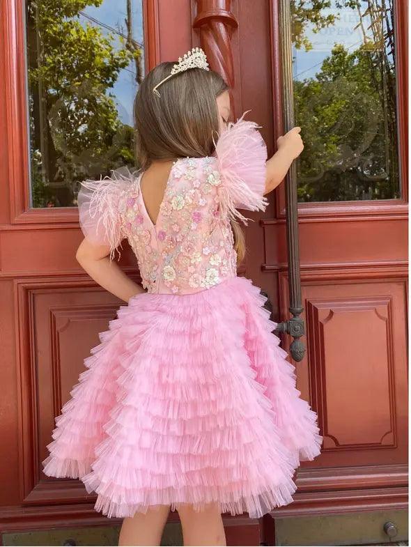 Blossom Pink Flower Girl Birthday baby girl first birthday dress, additional product image 3 by Vowalisse