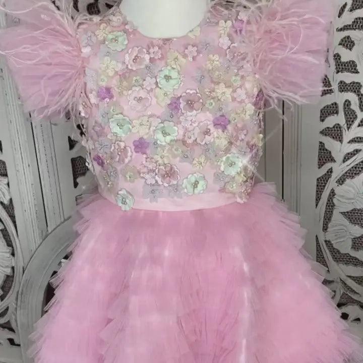 Blossom Pink Flower Girl Birthday baby girl first birthday dress, additional product image 4 by Vowalisse