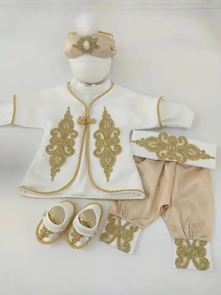 Navy Blue & Gold Personalized Baby Prince Costume 3, baby boy first birthday outfit, additional product image 6 by Vowalisse