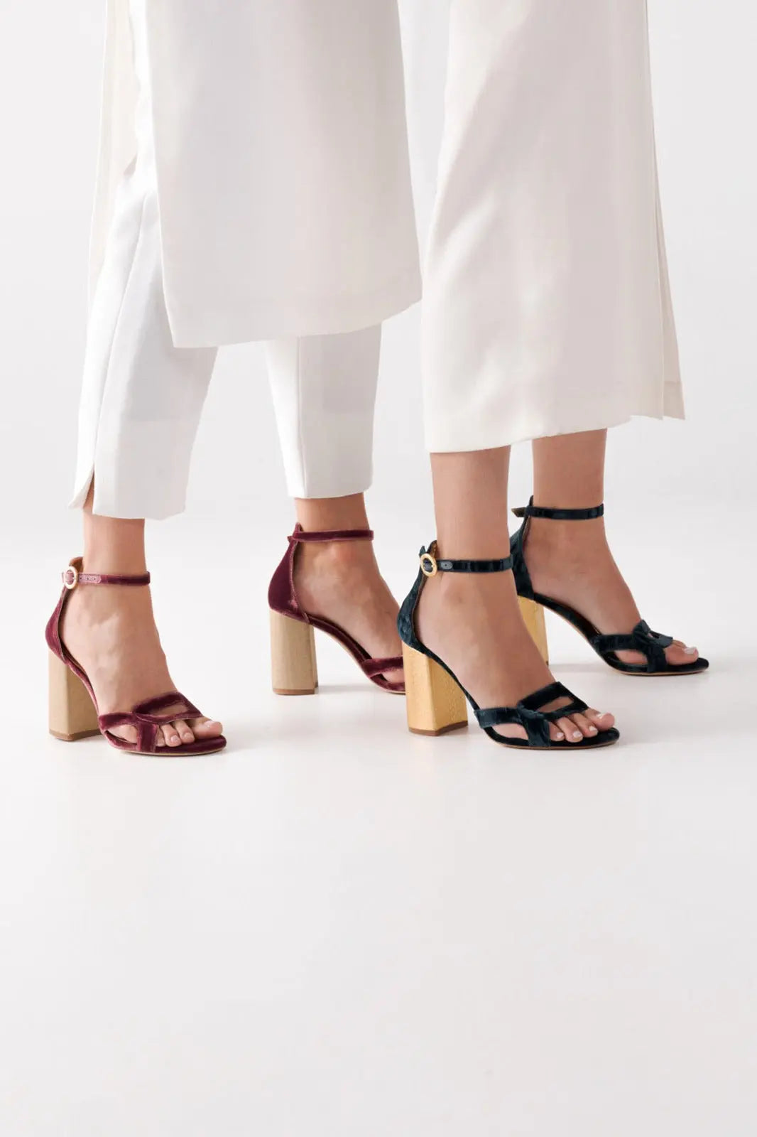 Wine Velvet Maxi Dress VOWALISSE bridal shoes – view 2