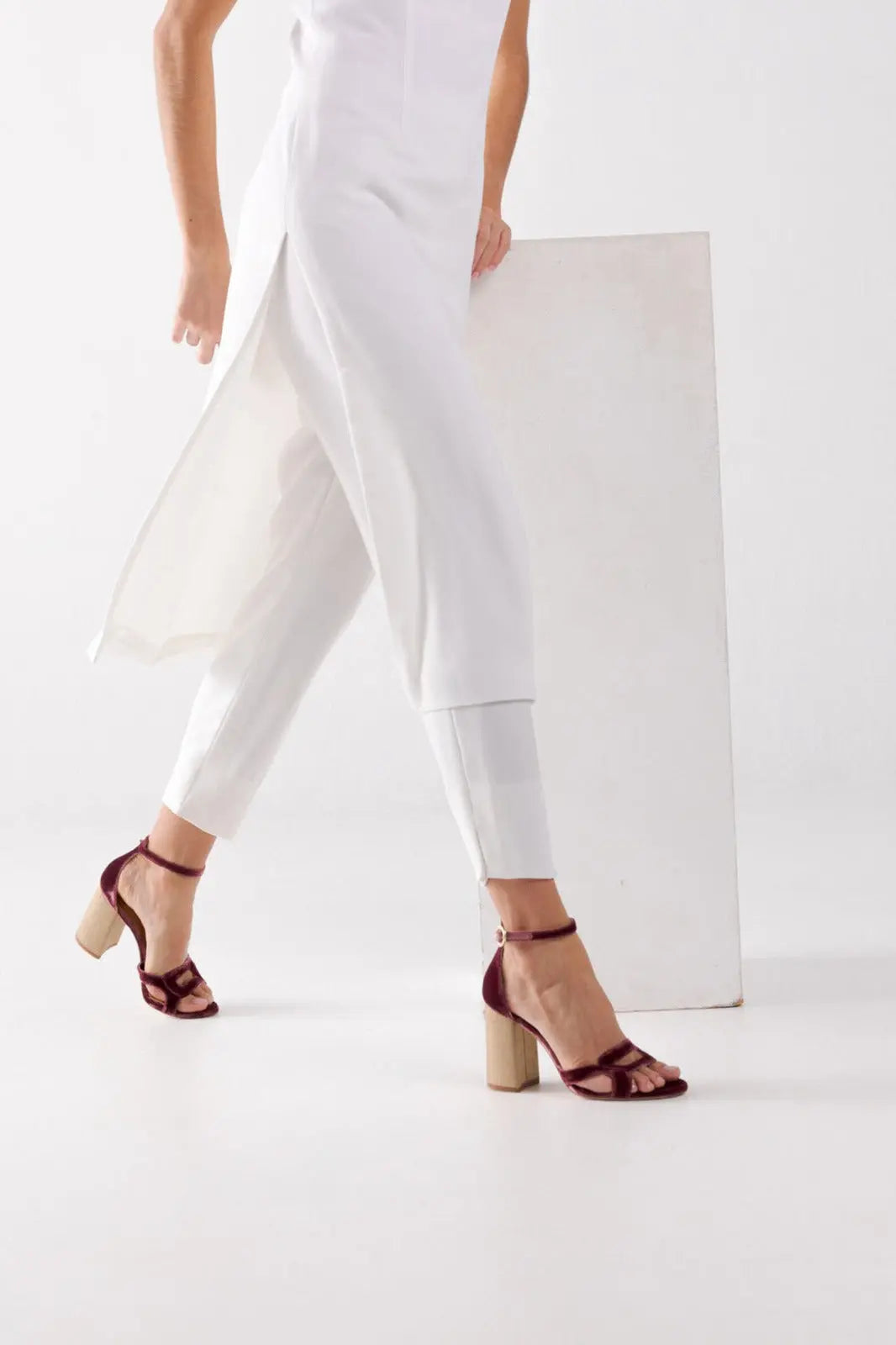 Wine Velvet Maxi Dress VOWALISSE bridal shoes – view 10