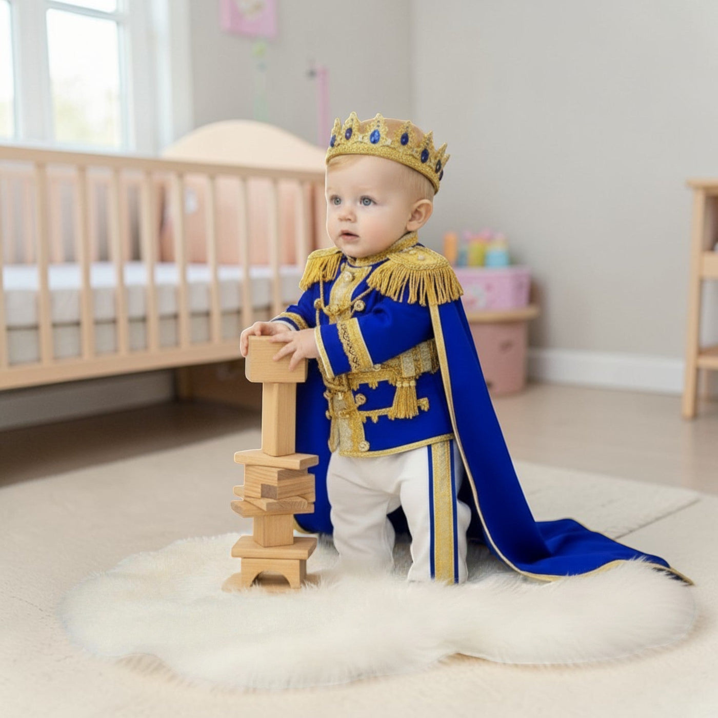 Personalized Baby Prince Costume, baby boy first birthday outfit, additional product image 3 by Vowalisse