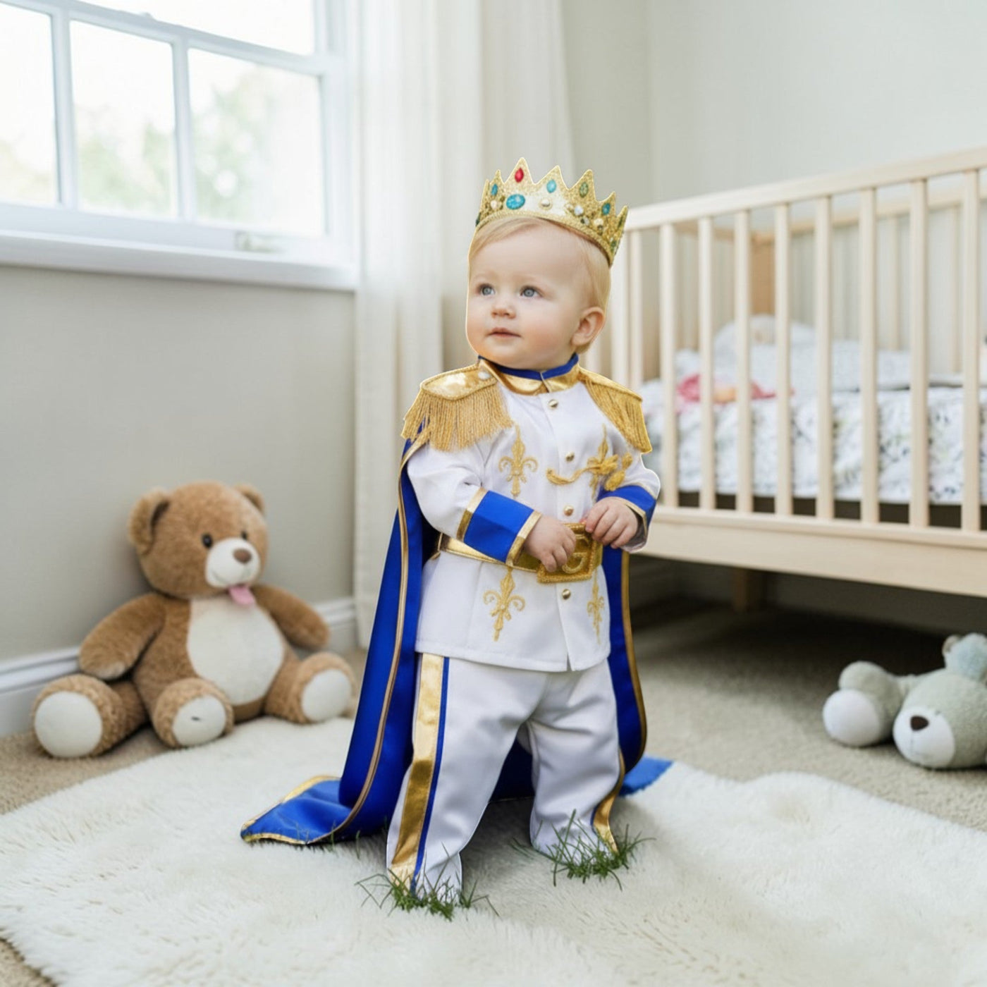 Personalized Baby Prince Costume, baby boy first birthday outfit, additional product image 6 by Vowalisse