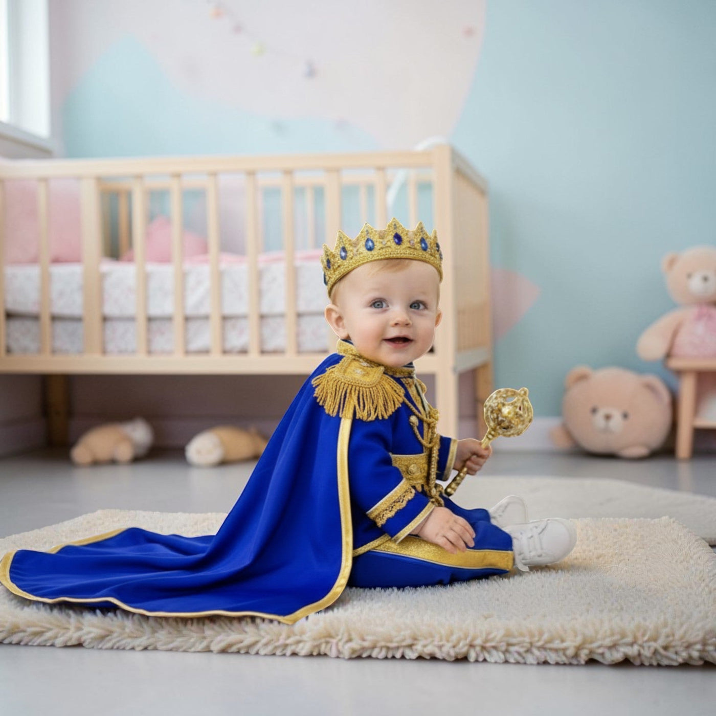 Personalized Baby Prince Costume, baby boy first birthday outfit, additional product image 5 by Vowalisse