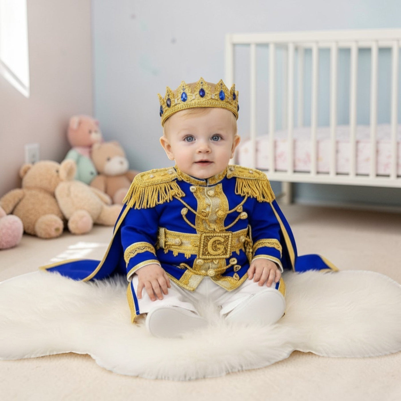 Personalized Baby Prince Costume, baby boy first birthday outfit, additional product image 7 by Vowalisse