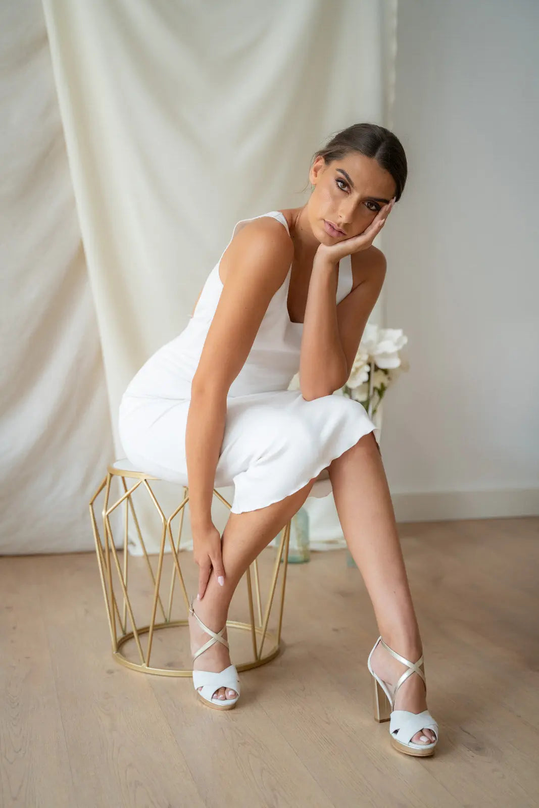 White Sandals Bridal Shoes VOWALISSE bridal shoes – view 4