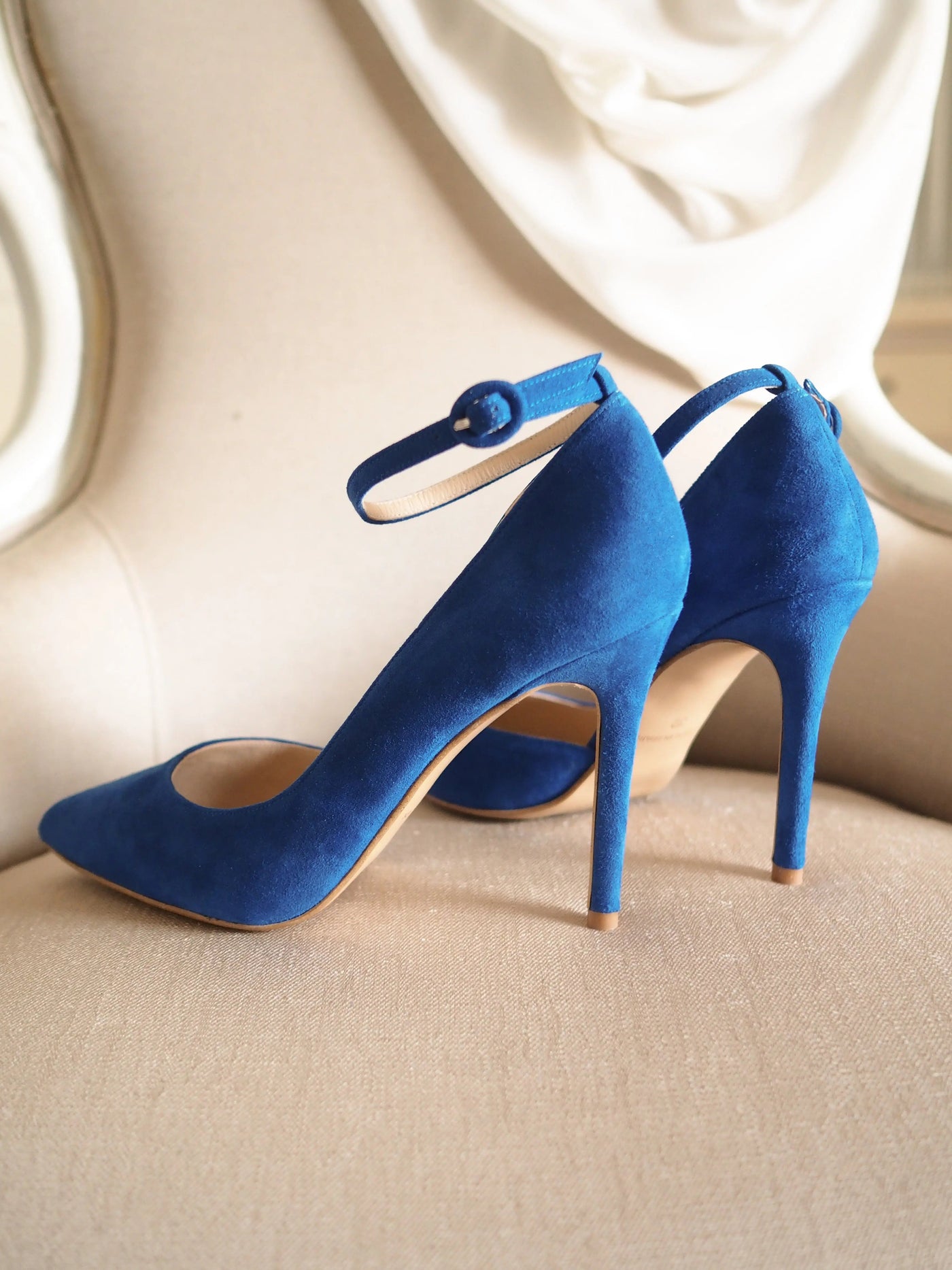 Claudia Green Velvet Block Heel Bridal Heels VOWALISSE bridal shoes – view 5